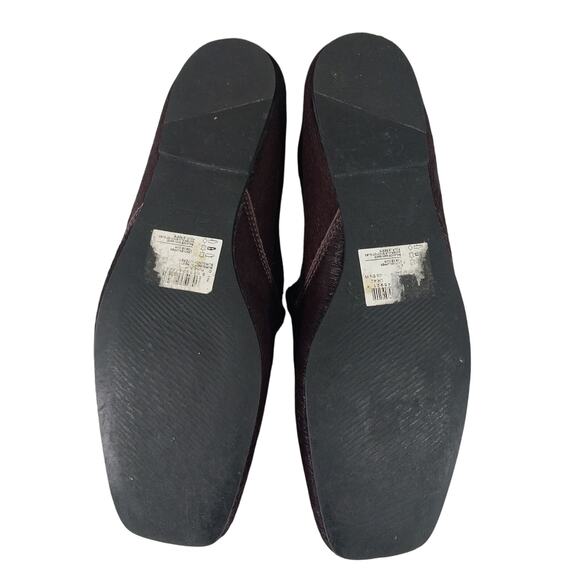 CLARKS! ESPRESSO BROWN GENUINE COWHIDE LEATHER/FUR FLATS, LOAFERS! SZ 6.5M - Picture 9 of 10